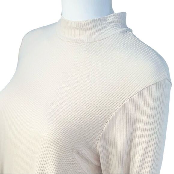 Luxe Mock-Neck Rib-Knit Swing Top NWOT - Picture 3 of 8
